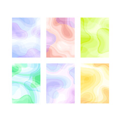 Collection of abstract background design templates. Cover, card, banner in pastel colors vector illustration