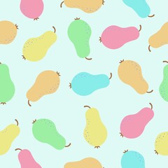 fruity vector colorful pears seamless pattern