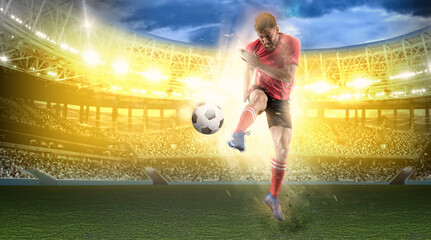 Fototapeta na wymiar Soccer player in action