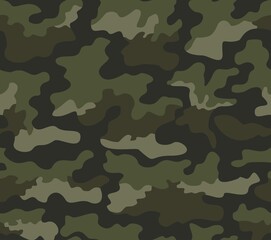 Fototapeta premium Forest pattern camouflage army seamless pattern, shape texture, military background. Ornament