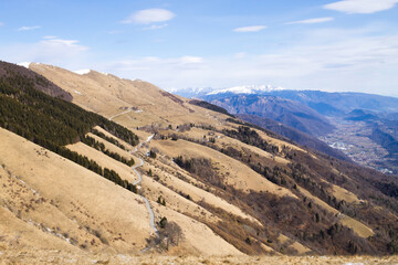 Fototapeta na wymiar Cesen mount landscape. Italian Alps panorama