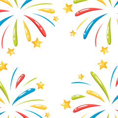 Fototapeta premium Background with color firework. Decoration for celebration.