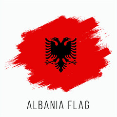 Albania Vector Flag. Albania Flag for Independence Day. Grunge Albania Flag. Albania Flag with Grunge Texture. Vector Template.