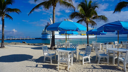 A view of Cococay island at Caribbean sea
