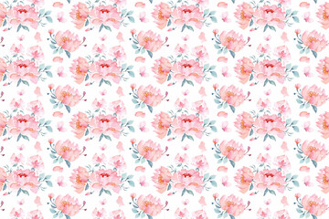 Watercolor Flower Seamless Pattern - 4