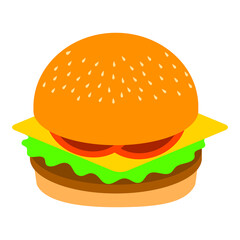 burger or hamburger vector design for food graphic element or food logo concept