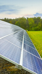 Solar power renewable source in Denmark. Photovoltaic solar cell panels as a natural energy source....
