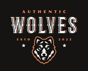 Wolf modern logo, emblem design editable for your business. Dog vector illustration.