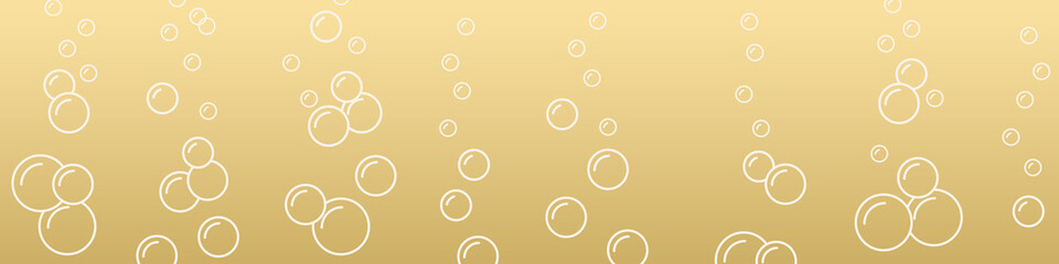 banner with champagne, beer bubbles - vector illustration