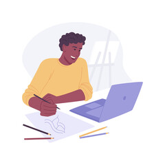 Painting classes isolated cartoon vector illustrations.