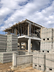 Construction of apartment buildings. Concrete works.