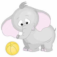 cute baby elephant with a ball