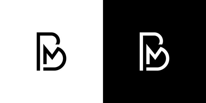 Modern and professional letter BM initials logo design
