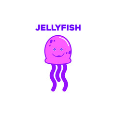 jellyfish character icon or logo vector design