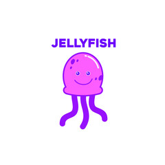 jellyfish character icon or logo vector design