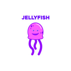 jellyfish character icon or logo vector design