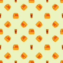 Whiskey and rum glass seamless pattern, great design for any purposes. Doodle style. Color hand drawn image. Repeat template. Party drinks concept. Freehand drawing. Cartoon sketch graphic draft