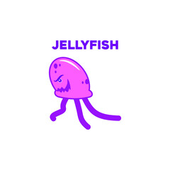 jellyfish character icon or logo vector design