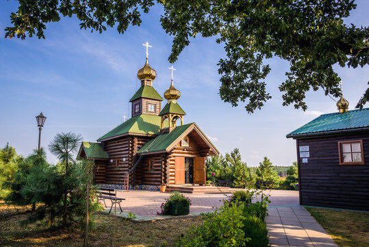 Odrynki, Poland - August 24, 2018: Church in St Anthony and Theodosius of Kiev monastic community called skete in Odrynki village