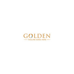 Fototapeta na wymiar Golden and Water Logo Sign Design