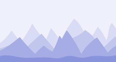 Landscape with mountains. Silhouette vector illustration