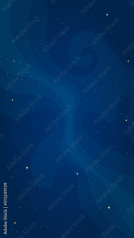 Wall mural cartoon outer space background vector illustration. abstract shiny stars systems in outer space on v