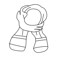 Scarf vector illustration, clothing accessories, drawing, icon, knitting scarf flat sketch