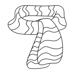 Scarf vector illustration, clothing accessories, drawing, icon, knitting scarf flat sketch