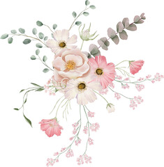 pink floral blossom blush flower daisy greenery romantic foliage eucalyptus wedding 