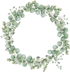 watercolor floral illustration foliage wreath greenery herbs round frame natural gold green stationery wedding romance delicate silky © January Bloom