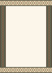 Ethnic pattern background . Design template for greeting card, brochure, menu, flier, banner.  Size A4.