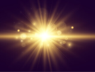 	
Bright beautiful star.Vector illustration of a light effect on a transparent background.	