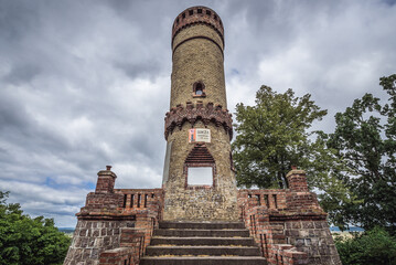 Observation tower from 1895 in Cedynia town in West Pomeranian region, Poland