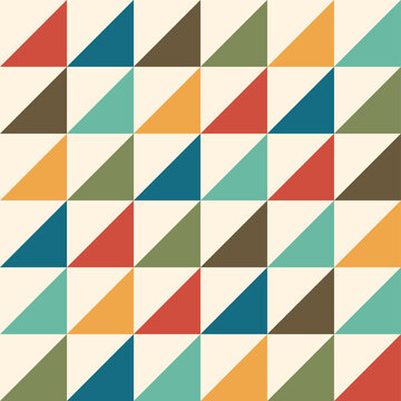Seamless retro pattern. Colorful geometric background. Vector illustration