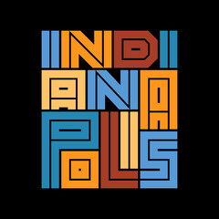Indianapolis Typography poster. T-shirt fashion Design. Template for poster, print, banner, flyer.