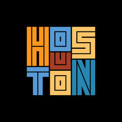Houston Typography poster. T-shirt fashion Design. Template for poster, print, banner, flyer.
