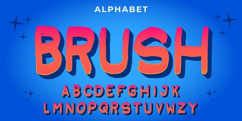 vector alphabet font brush, playful style handmade vector alphabet.
