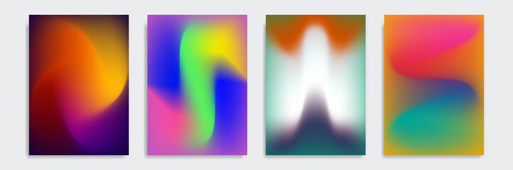 Blurred backgrounds with elegant abstract blurred color gradient patterns. Smooth templates collection for brochures, posters, banners, flyers and cards. Vector illustration. © semarjowodesign
