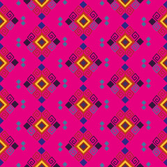 Colorful folk pattern with geometric figures and lines. Mexican texture. Magenta mexican texture.