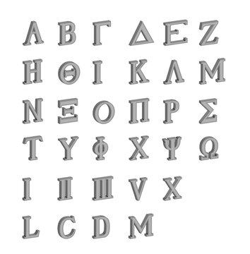 Greek Alphabet In 3D