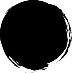 black Japanese ink circle hand painted round shape abstract 