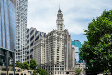 Chicago, Illinois, USA, July 1, 2022.  Architecture of downtown Chicago.