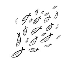 Hand Drawn Fishes Pattern