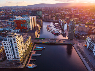 Naklejka premium Dublin aerial view
