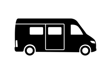Camper van icon, motorhome, rv.