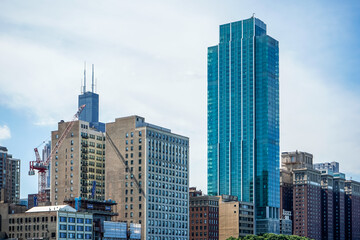 Fototapeta na wymiar Chicago, Illinois, USA, July 1, 2022. Architecture of downtown Chicago.