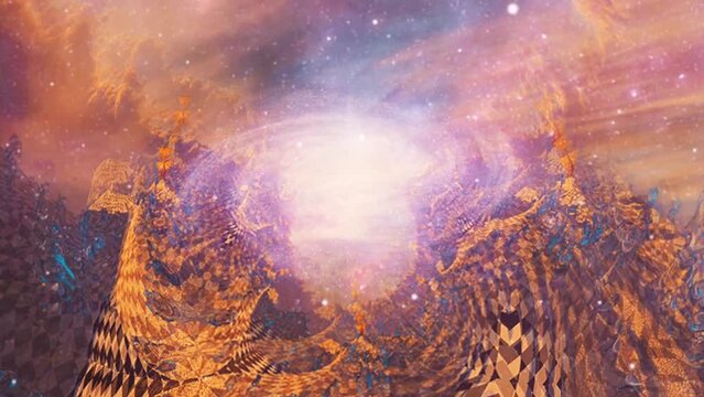 Animation galaxy in surreal chess fractal