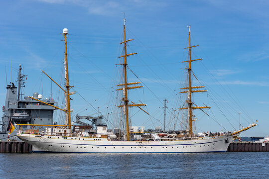KIEL, GERMANY - JUNE 5, 2022: German Navy school ship GORCH FOCK