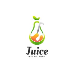 Vector Logo Illustration Juice Gradient Colorful Style