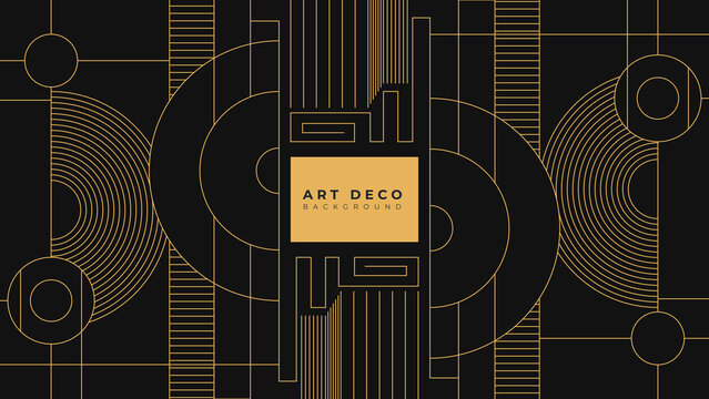 Art deco frame. Vintage linear border. Design a template for invitations, leaflets and greeting cards. The style of the 1920s - 1930s. Vector illustration